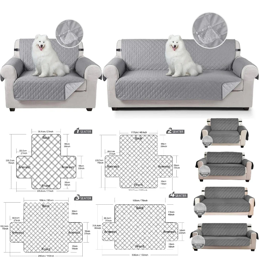 Sofa cover size guide for one- through four-seat sofas
