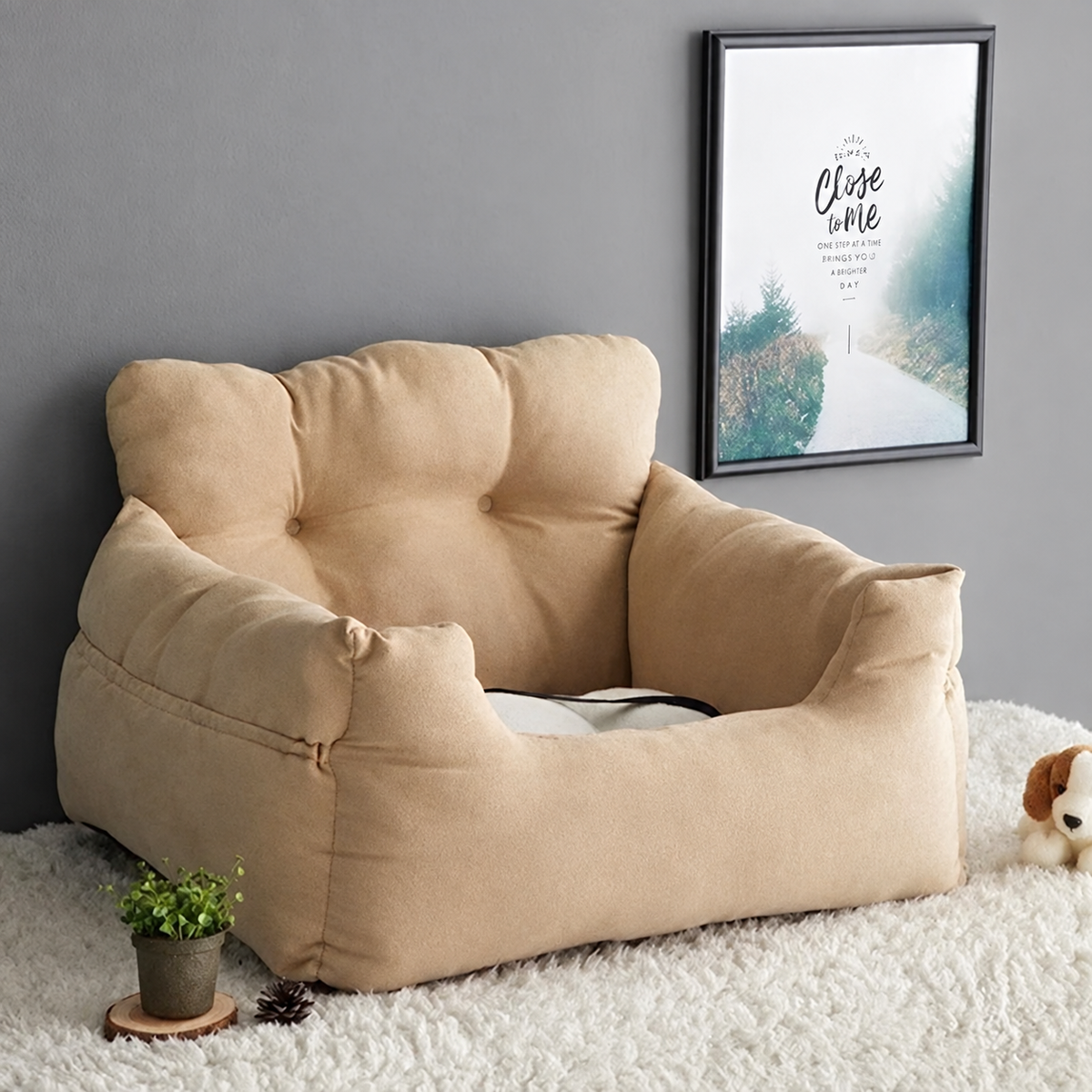 Coffee Passenger Nest pet car seat front view
