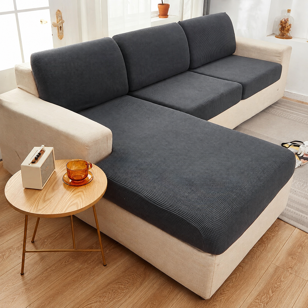 The Ribbed Stretch Cushion Cover
